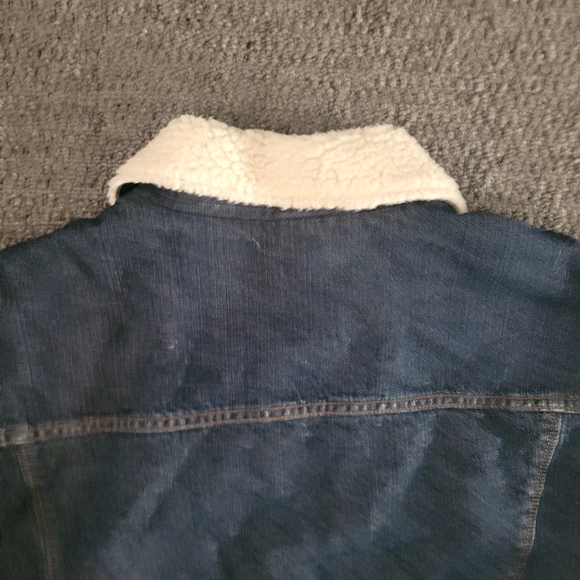 Calvin klein men's denim jacket jeans sz XL fur dark wash button up long sleev - Picture 4 of 14